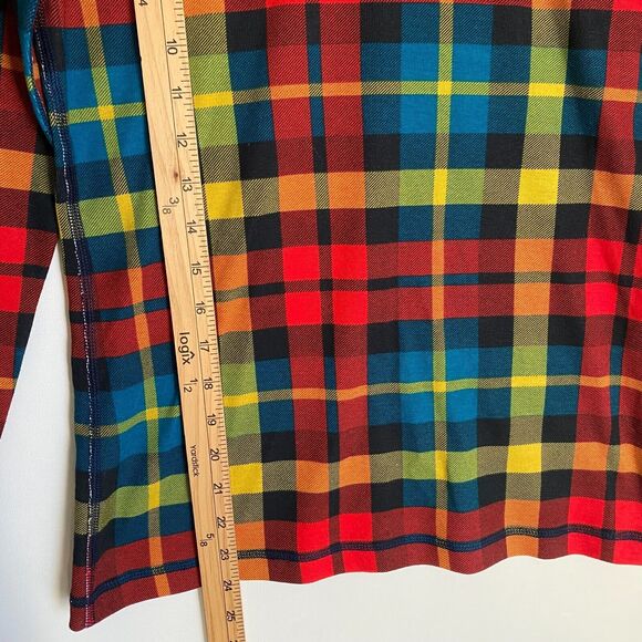 Hanna Anderson Top Long sleeve Women's S Multicolor Vibrant Plaid Cotton Casual - Picture 4 of 6